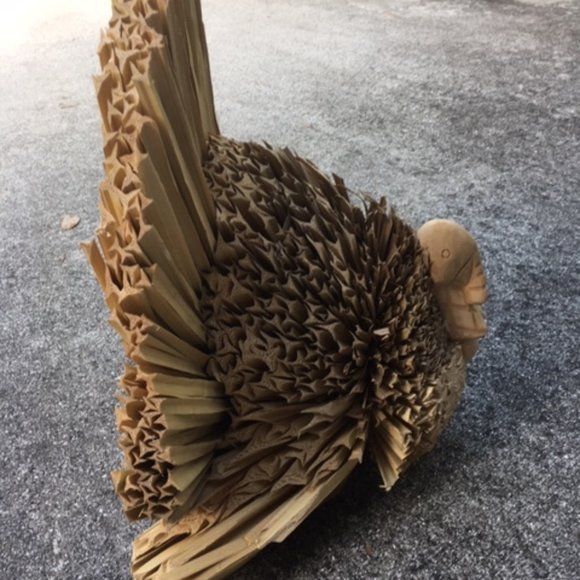 Vintage Handmade Corn Husk TURKEY Fall Table Center Piece Decoration 16.5x13.5 - Picture 4 of 12